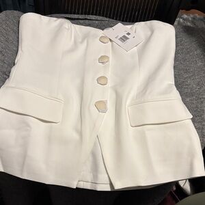 Endless Rose White Button-Front Blouse